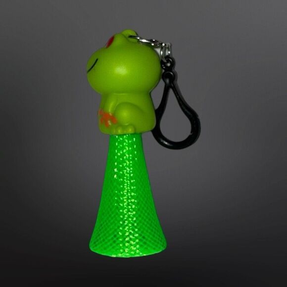 NWOT Funny Stick Jump Scare Frog Key Holder Backpack Clip B20 - Picture 2 of 3